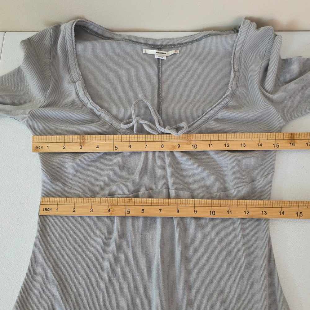 Kimchi Blue Babydoll Dress /Tunic Top Womens Medium Gray Ribbed Y2K Balletcore - Picture 6 of 11